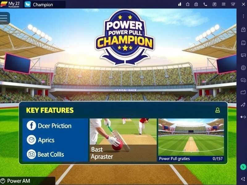 Power Pull Champion Game Screenshot showcasing realistic cricket gameplay with Indian stadium backdrop